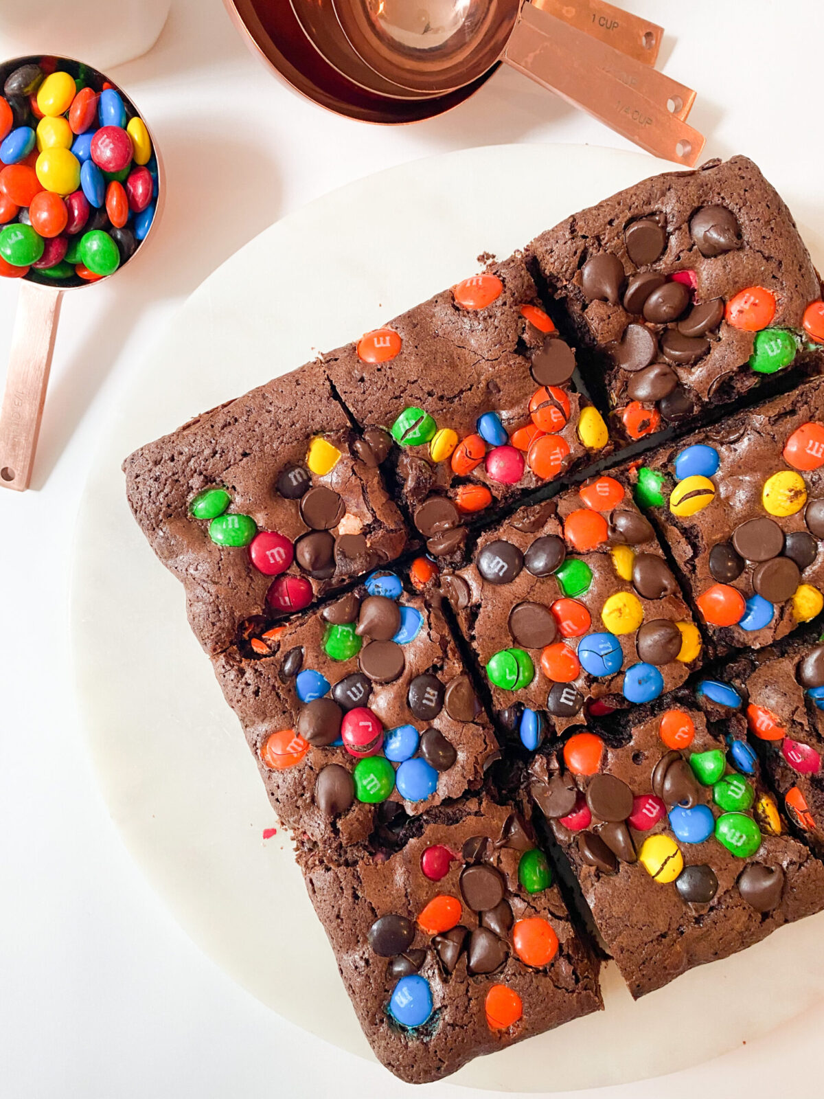 Ultimate Triple Chocolate M&M Brownies - simplyplatedbylindsey